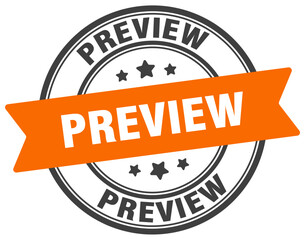 preview stamp. preview label on transparent background. round sign