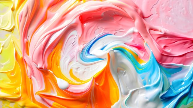 a mesmerizing blend of colors swirling together in a creamy
