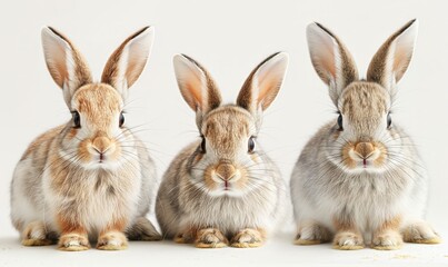 Illustration, cartoon, hares on a light background.
