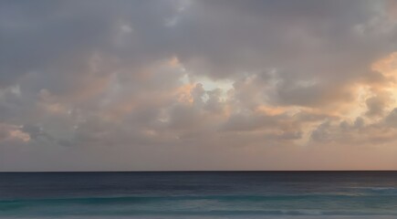 Naklejka na ściany i meble Art Beautiful sunrise over the tropical beach