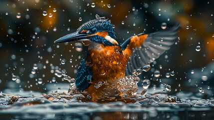 bird in the water - Powered by Adobe