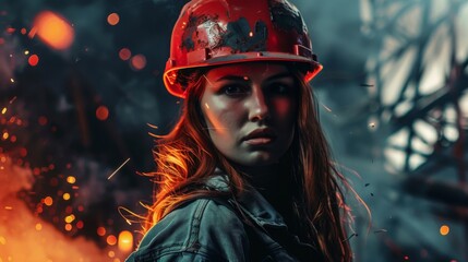 Woman builder worker wallpaper background