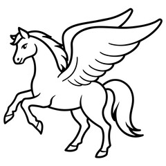 winged horse Pegasus logo icon vector illustration.