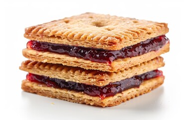 Fototapeta na wymiar Stacked Biscuits Smothered in Sweet Jam Generative AI