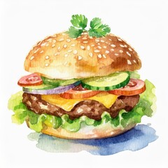 Cheeseburger  - obrazy, fototapety, plakaty