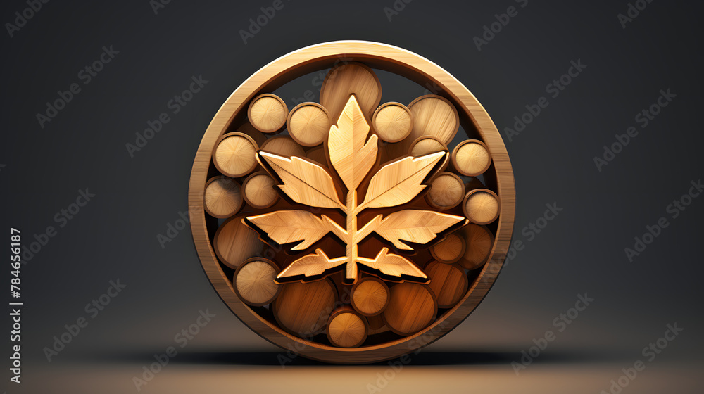 Wall mural Firewood winter icon 3d