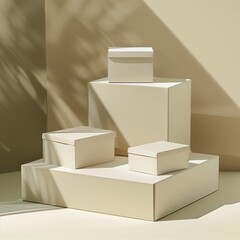 Simple boxes on a neutral background. Shopping, sales