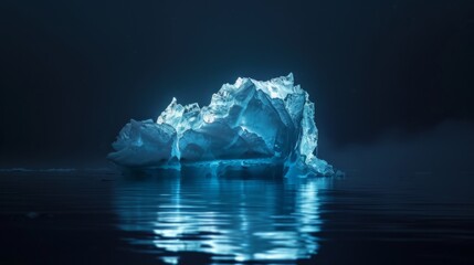Iceberg ice on dark background sea wallpaper