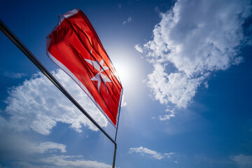 Malta flag in the wind. Sunny day - 784658155