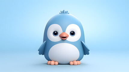 Penguin winter icon 3d