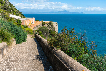 Beautiful mediterranean landscape near the town of Gaeta,  Province of Latina, Lazio, Italy - obrazy, fototapety, plakaty