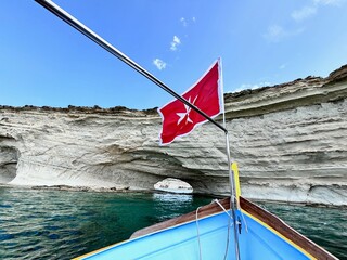 Malta flag in the wind. Sunny day - 784658768