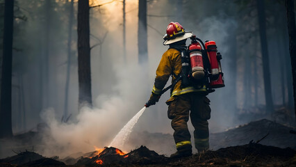 Obraz premium firefighters in action