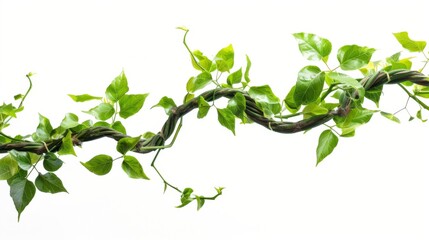 Jungle liana isolated on white background wallpaper