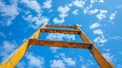  Ladder reaching towards sky background wallpaper concept