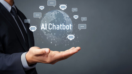 Human interact with AI artificial intelligence virtual assistant chatbot in concept of AI artificial intelligence prompt engineering, LLM AI deep learning to use generative AI for work support. FaaS