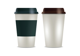 realistic paper coffee cup mockup