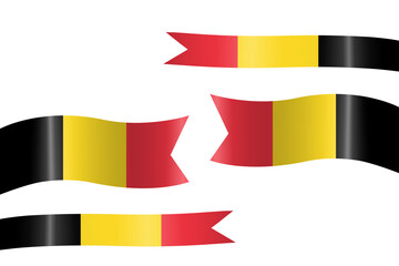 set of flag ribbon with colors of Belgium for independence day celebration decoration