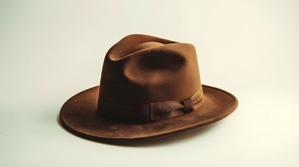 Brown cowboy hat isolated on white background, A brown cowboy hat isolated on a white background front view PNG transparent  Ai generated 