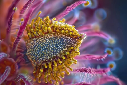 Detailed structure of flower pollen