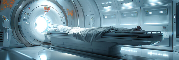 Modern MRI Scan Equipment in Hospital Setting - obrazy, fototapety, plakaty