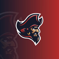 pirate mascot esport logo design