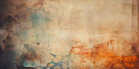 faded wallpaper, aged newsprint texture as background . Generative AI