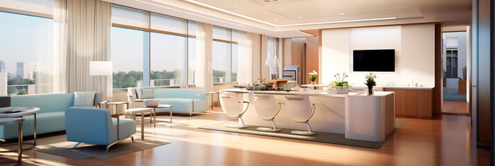 VIP or private lounge area, emphasizing the hospital's commitment to personalized and exclusive patient care.Generative AI - obrazy, fototapety, plakaty