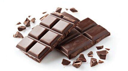 chocolate bar on white background generative ai