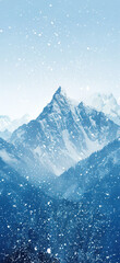 Snowy Mountain Aerial View.Background, Amazing and simple wallpaper, for mobile