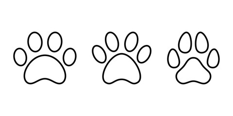 Paw icon set vector illustration. Paw print sign and symbol. Dog or Cat paw