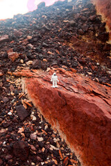 Astronaut over martian soil