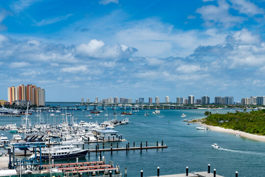 Inlet to Habor at West Palm Beach Florida on a sunny afternoon