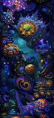 Obraz premium Surreal Psychedelic Mobile Wallpaper Background., Amazing and simple wallpaper, for mobile