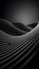 Black background simple lines and smooth curves high contrast

