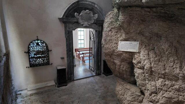 The beautiful Montagna Spaccata Sanctuary in Gaeta, Province of Latina, Lazio, Italy.