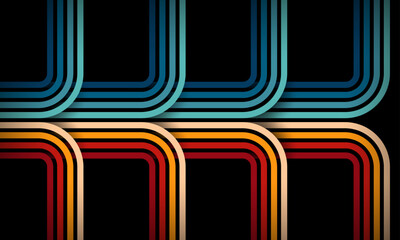 Vintage Striped Backgrounds, Posters, Banner Samples, Retro Colors from the 1970s 1980s, 70s, 80s, 90s. retro vintage 70s style stripes background poster lines. shapes vector design graphic 1980s