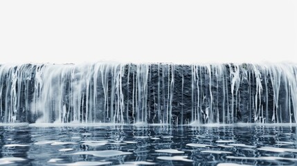falling water on white background generative ai