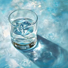 Refreshing Tranquility: Pure Water Serenity with Light Blue Textures