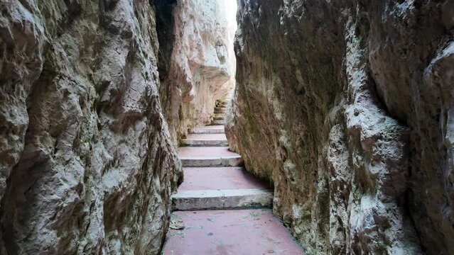 The beautiful Montagna Spaccata Sanctuary in Gaeta, Province of Latina, Lazio, Italy.