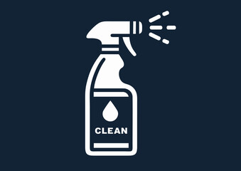 Cleaner for glossy surfaces with spray head. Vector pictogram