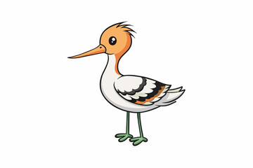 Fototapeta premium avocet bird vector illustration