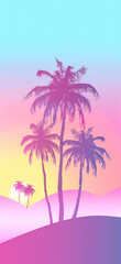 Fototapeta na wymiar Vibrant Tropical Paradise Background View., Amazing and simple wallpaper, for mobile