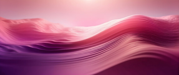 A visually soothing pink and purple landscape with gracefully flowing shapes and waves - obrazy, fototapety, plakaty