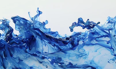 Fotobehang Produce a traditional art piece showcasing liquid flow from an eye-level perspective Utilize watercolor to depict the graceful movement and translucency of the liquid © NookHok