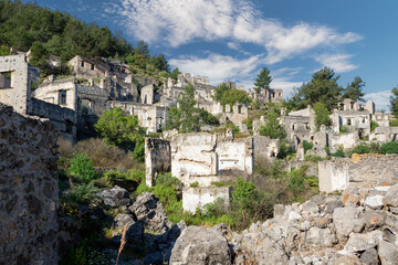 Abandoned Village Kayakoy Ghost Town in Fethiye, Izmir - Turkey