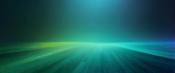 A mystical image showing a wooden floor, fading into a deep blue fog, stirring feelings of intrigue and fantasy