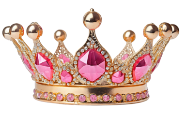 Gold Crown With Pink Stones. Generative AI