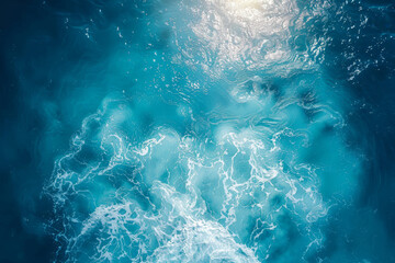Turquoise Seascape: Nature's Power and Beauty - Summer Waves, Clear Waters, Coastal Serenity