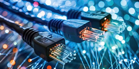 Fibre optic cables carrying digital broadband data